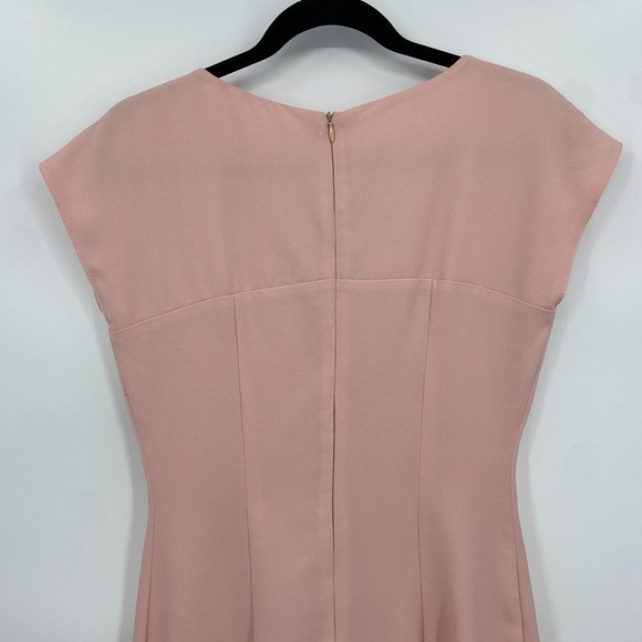 NWT GIL SANTUCCI Pink Cap Sleeve Gold Detail Back Zip Mini Dress Size 42 (6 US) - Picture 6 of 9